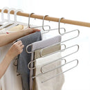 Cintres multifonctionnels à 5 couches, support de rangement pour pantalons antidérapant, support en tissu avec plusieurs fonctions pour suspendre et ranger