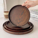 Plateau rond en bois brésilien 21/27/30 cm Plateau décoratif en bois pour table basse, petit-déjeuner, dîner, thé, nourriture