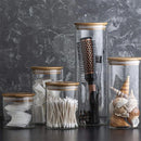 Lot de 5 bocaux hermétiques en verre avec couvercle en bambou