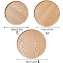 Plateau rond en bois brésilien 21/27/30 cm Plateau décoratif en bois pour table basse, petit-déjeuner, dîner, thé, nourriture