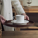 Plateau rond en bois brésilien 21/27/30 cm Plateau décoratif en bois pour table basse, petit-déjeuner, dîner, thé, nourriture