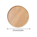 Plateau rond en bois brésilien 21/27/30 cm Plateau décoratif en bois pour table basse, petit-déjeuner, dîner, thé, nourriture