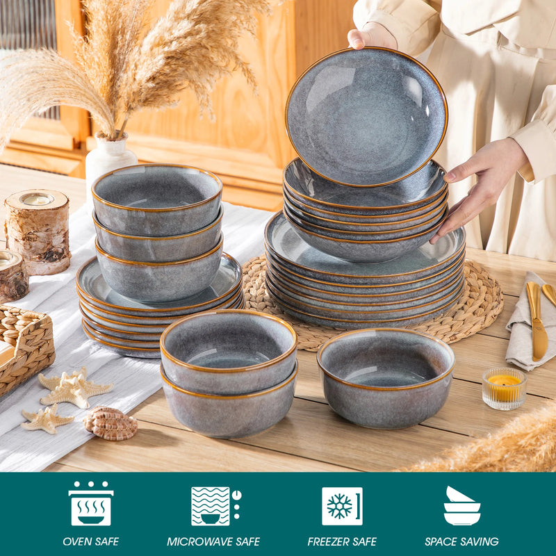 Service de table en céramique brésilienne de 16 pièces