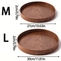 Plateau rond en bois brésilien 21/27/30 cm Plateau décoratif en bois pour table basse, petit-déjeuner, dîner, thé, nourriture