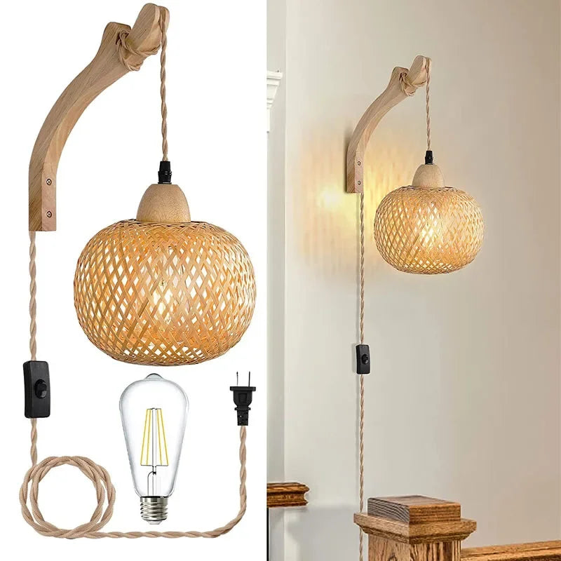 Brazilian bamboo wall lamp