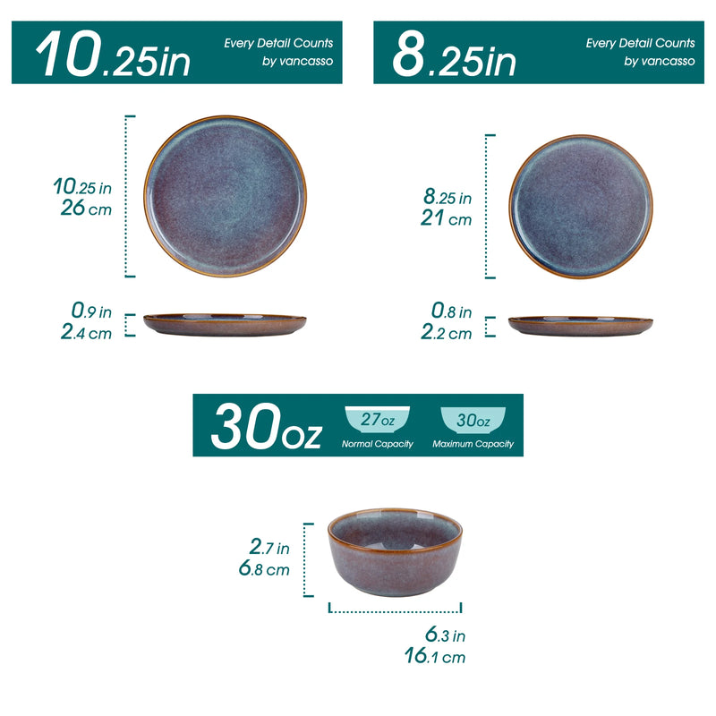Service de table en céramique brésilienne de 16 pièces