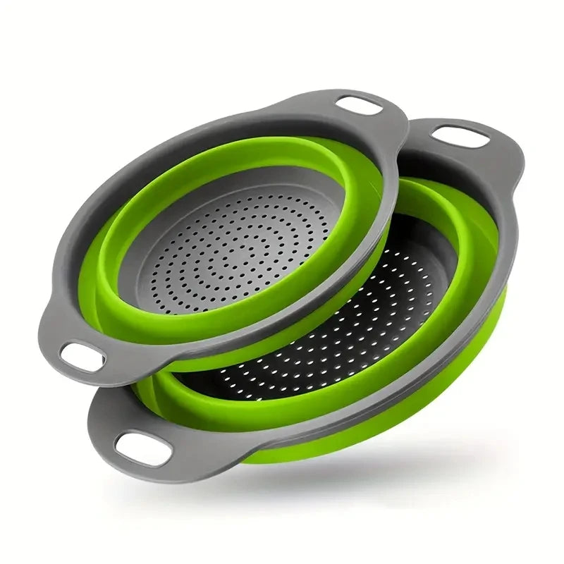 Passoire en Silicone peu encombrante avec poignée, panier de lavage pliable pour fruits et légumes, Gadget de cuisine essentiel
