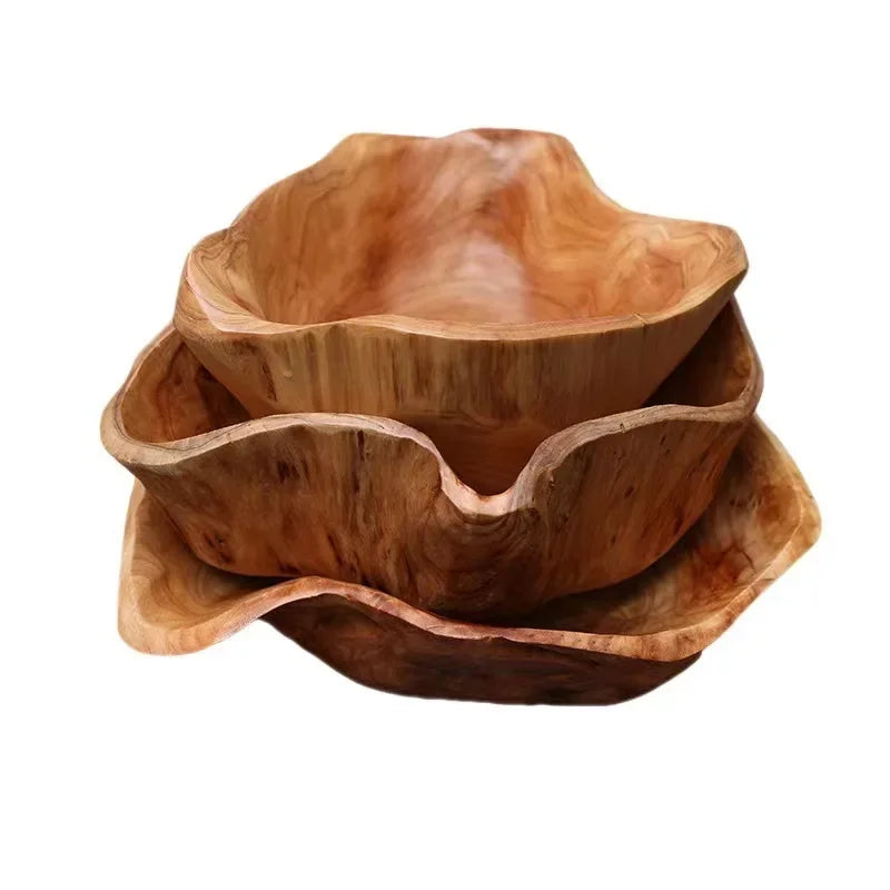Plateau à fruits en bois naturel fait main