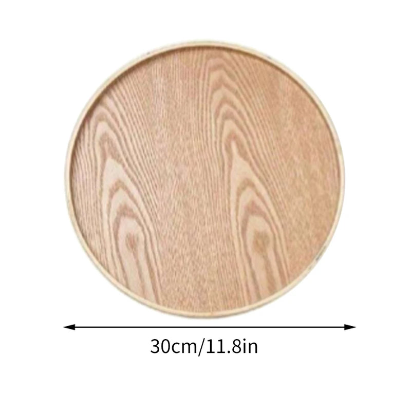 Plateau rond en bois brésilien 21/27/30 cm Plateau décoratif en bois pour table basse, petit-déjeuner, dîner, thé, nourriture