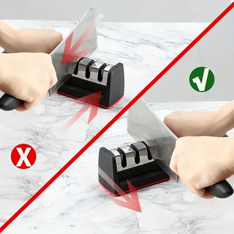 Affûteur de couteaux 3 en 1, multifonctionnel, portatif pour les chefs professionnels et les cuisiniers à domicile pour les comptoirs de cuisine