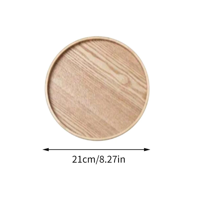 Plateau rond en bois brésilien 21/27/30 cm Plateau décoratif en bois pour table basse, petit-déjeuner, dîner, thé, nourriture