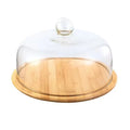 assiette à dessert en bois avec couvercle en verre