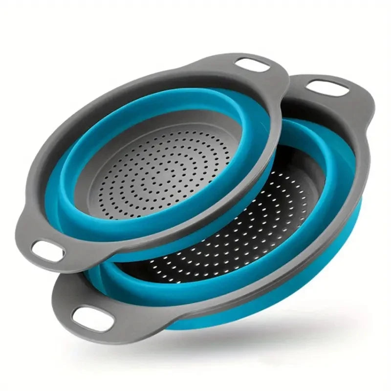 Passoire en Silicone peu encombrante avec poignée, panier de lavage pliable pour fruits et légumes, Gadget de cuisine essentiel