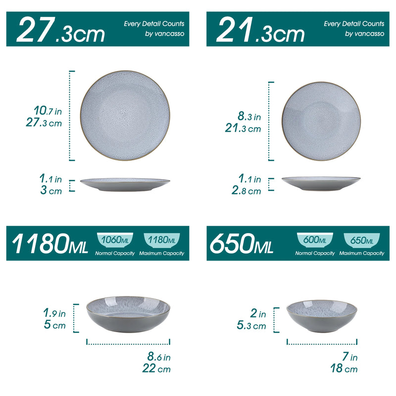 Service de table en céramique brésilienne de 16 pièces