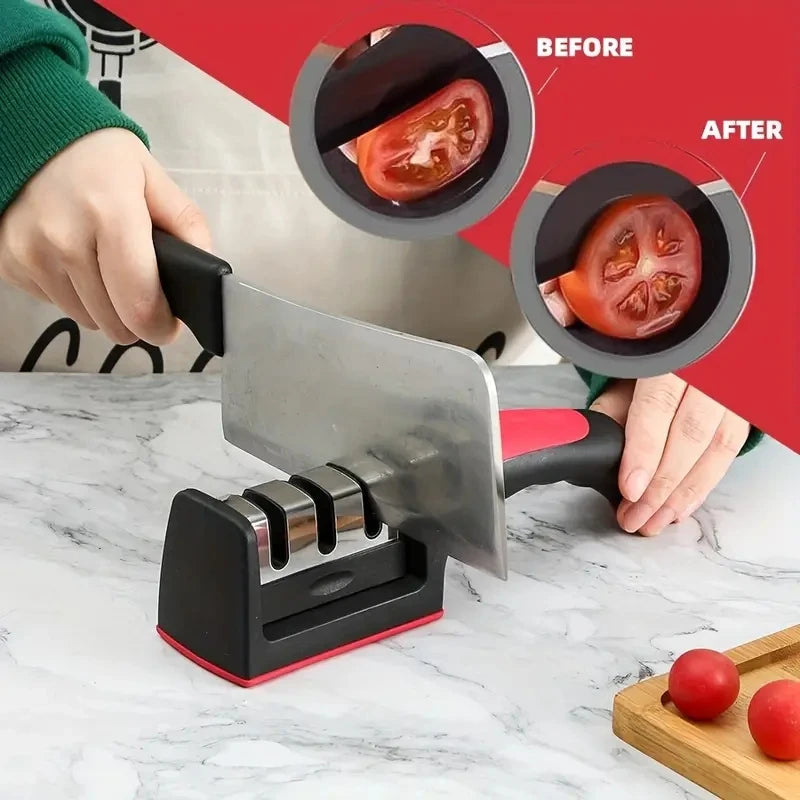 Affûteur de couteaux 3 en 1, multifonctionnel, portatif pour les chefs professionnels et les cuisiniers à domicile pour les comptoirs de cuisine
