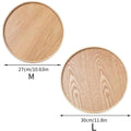Plateau rond en bois brésilien 21/27/30 cm Plateau décoratif en bois pour table basse, petit-déjeuner, dîner, thé, nourriture
