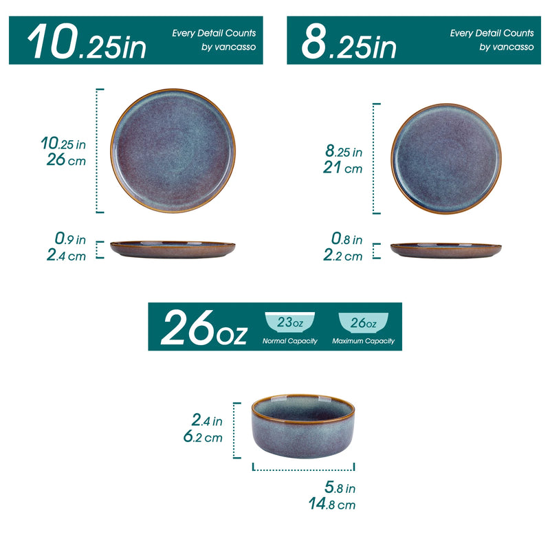 Service de table en céramique brésilienne de 16 pièces