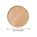 Plateau rond en bois brésilien 21/27/30 cm Plateau décoratif en bois pour table basse, petit-déjeuner, dîner, thé, nourriture