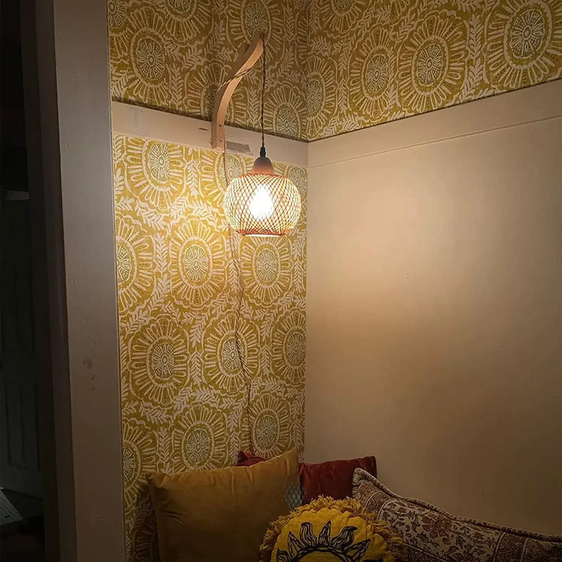 Brazilian bamboo wall lamp