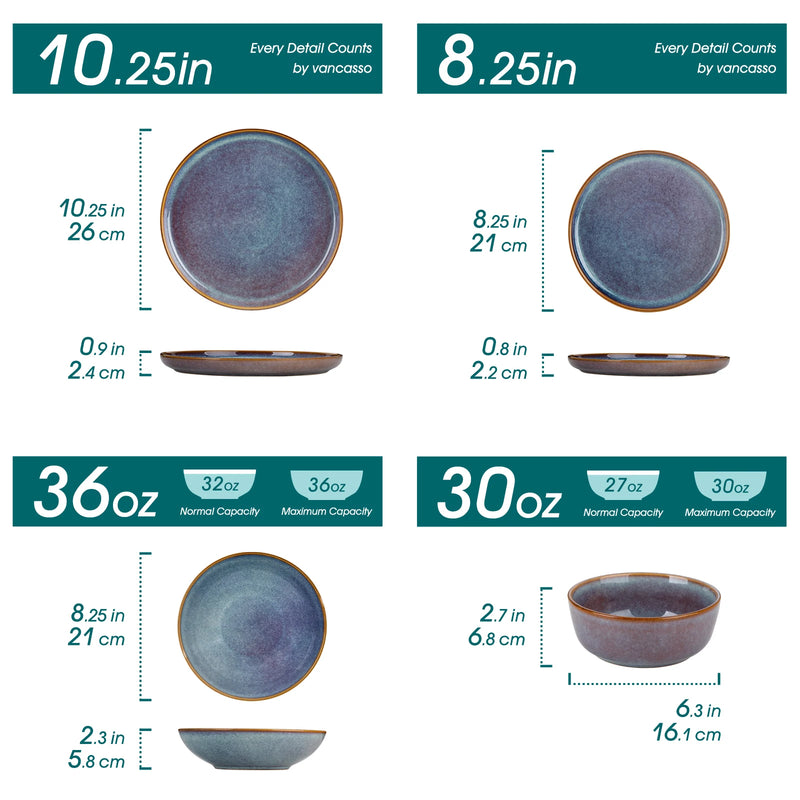 Service de table en céramique brésilienne de 16 pièces