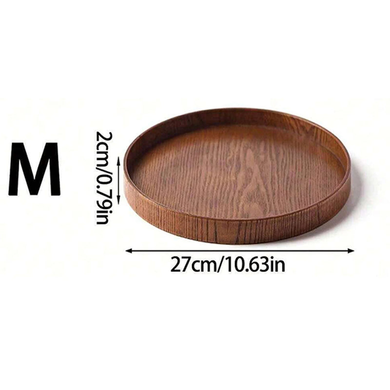 Plateau rond en bois brésilien 21/27/30 cm Plateau décoratif en bois pour table basse, petit-déjeuner, dîner, thé, nourriture