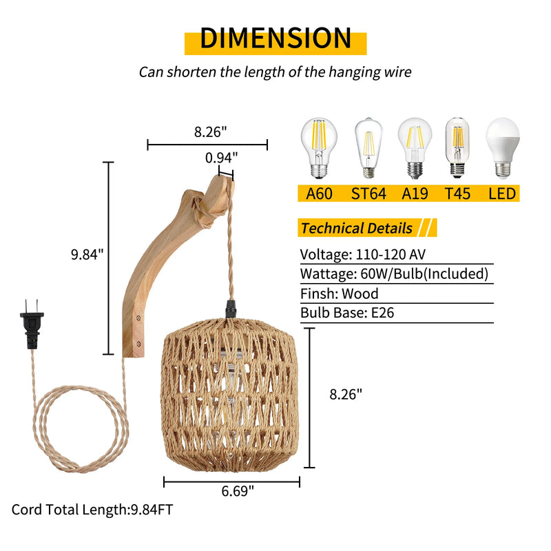 Brazilian bamboo wall lamp