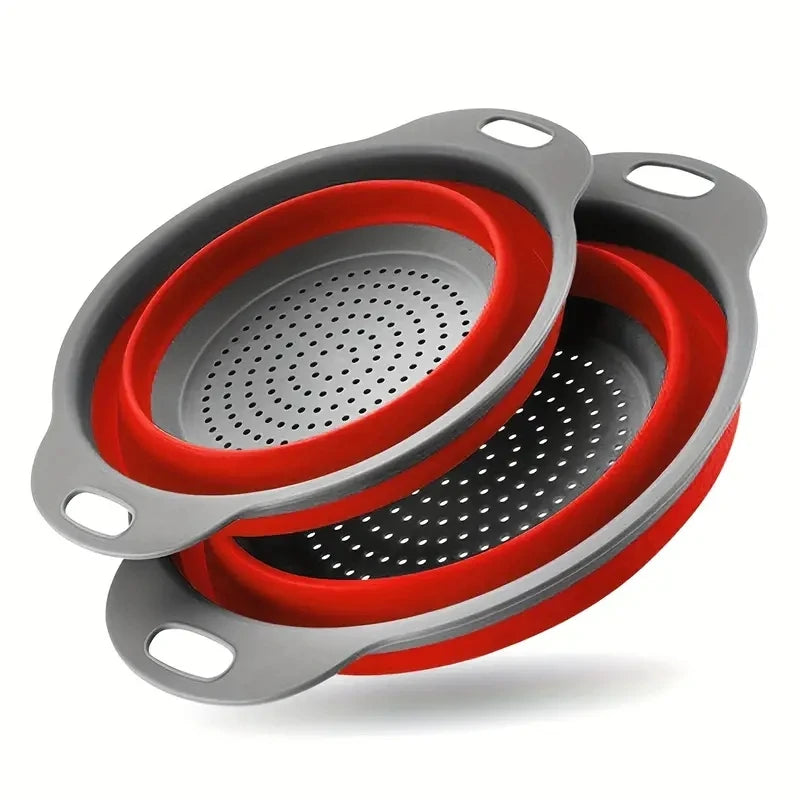 Passoire en Silicone peu encombrante avec poignée, panier de lavage pliable pour fruits et légumes, Gadget de cuisine essentiel