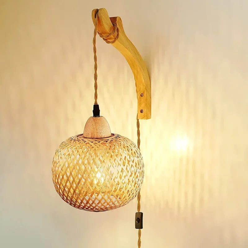 Brazilian bamboo wall lamp